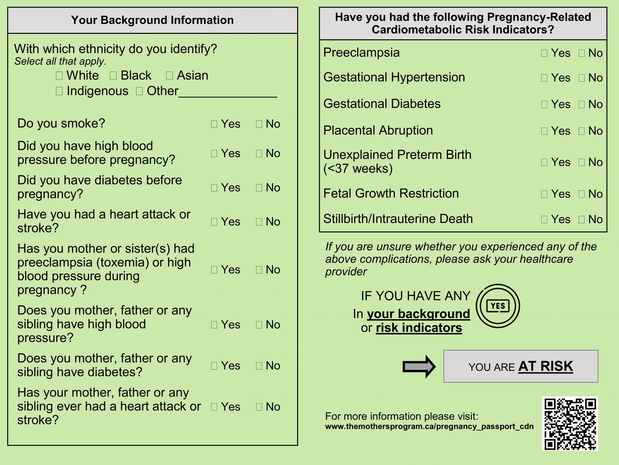 Page 2 of the canadian pregnancy passport